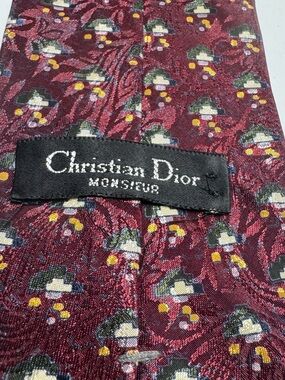Christian Dior Monsieur Burgundy Floral Tie